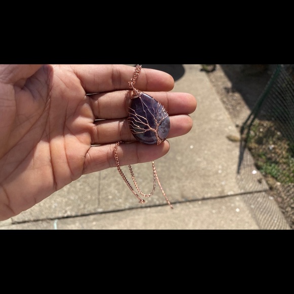 Hand made wire wrapped Ametrine cabochon with 24” adjustable chain. - Picture 5 of 5